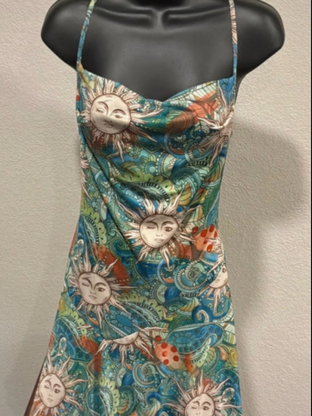 SHEIN Teal Multi Paisley Sun Print One-Piece